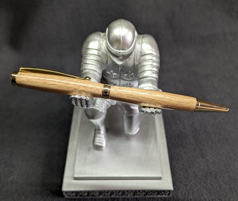 Handcrafted wooden slimline ballpoint pen from oak