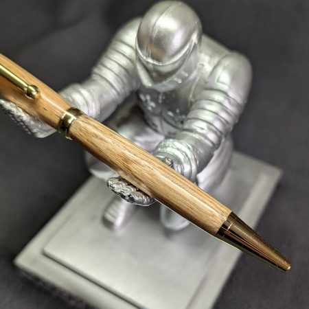 Handcrafted wooden slimline ballpoint pen from oak