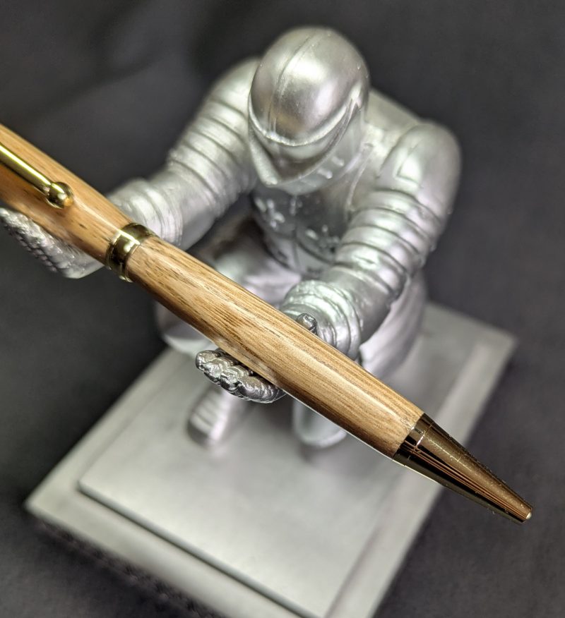 Handcrafted wooden slimline ballpoint pen from oak
