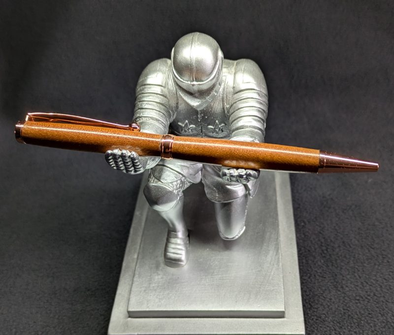 Handcrafted wooden slimline ballpoint pen from sapele