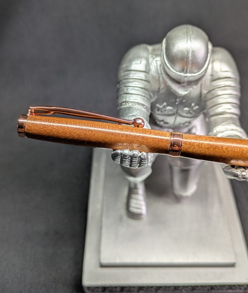 Handcrafted wooden slimline ballpoint pen from sapele