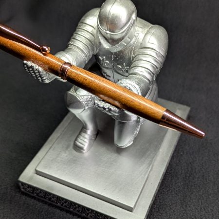 Handcrafted wooden slimline ballpoint pen from sapele