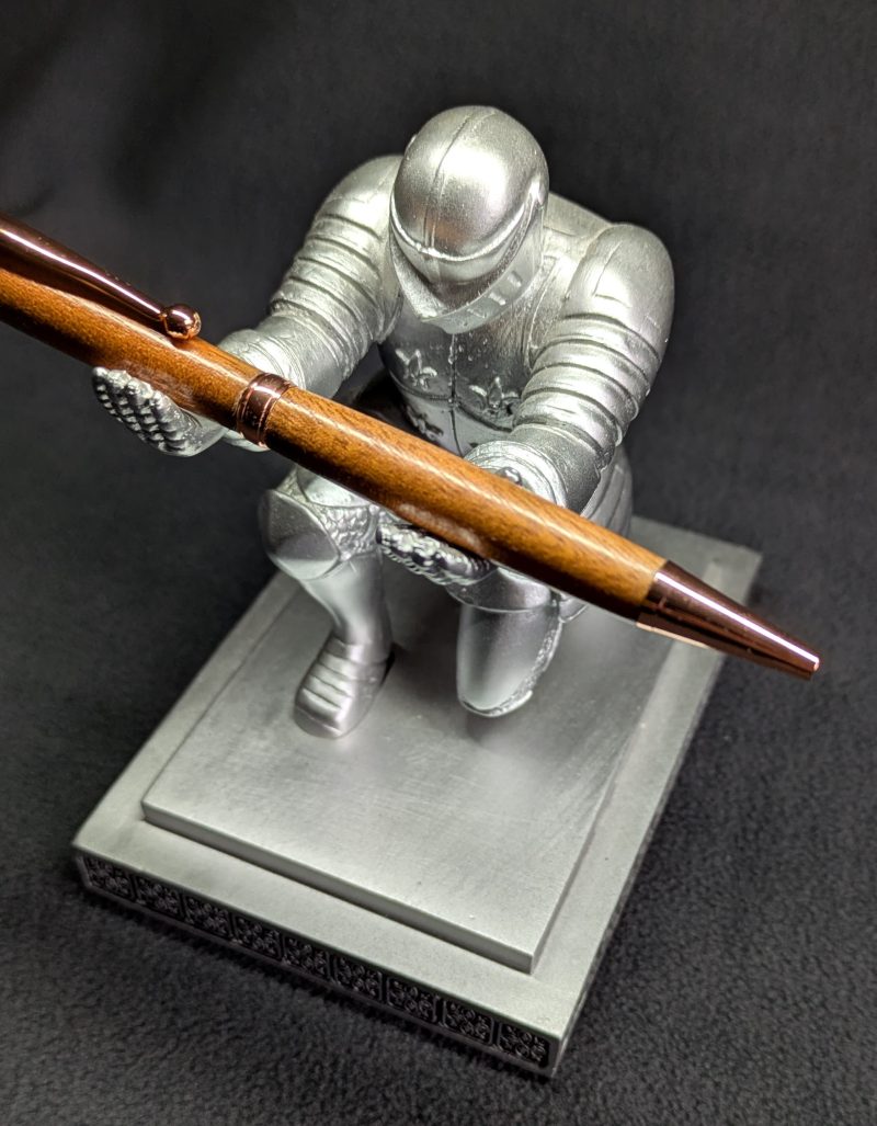 Handcrafted wooden slimline ballpoint pen from sapele