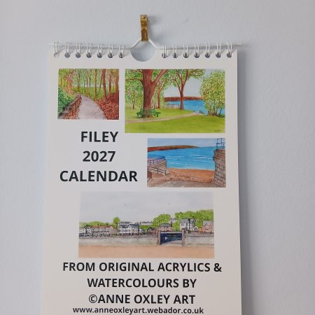 Filey 2027 Calendar, Filey Landscapes, 12 different images, comes with white envelope
