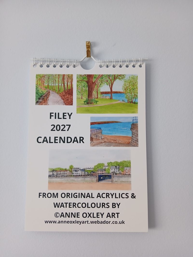 Filey 2027 Calendar, Filey Landscapes, 12 different images, comes with white envelope
