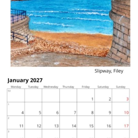 Filey 2027 Calendar, Filey Landscapes, 12 different images, comes with white envelope