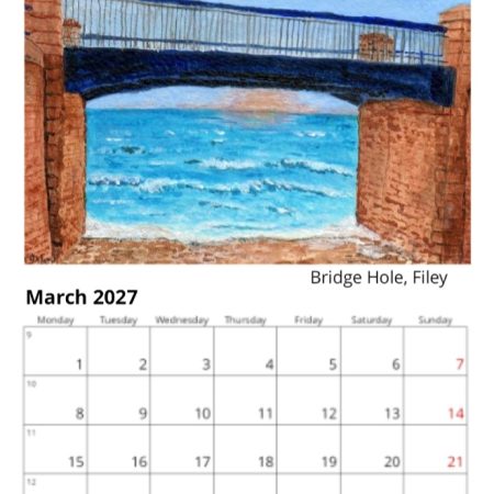 Filey 2027 Calendar, Filey Landscapes, 12 different images, comes with white envelope