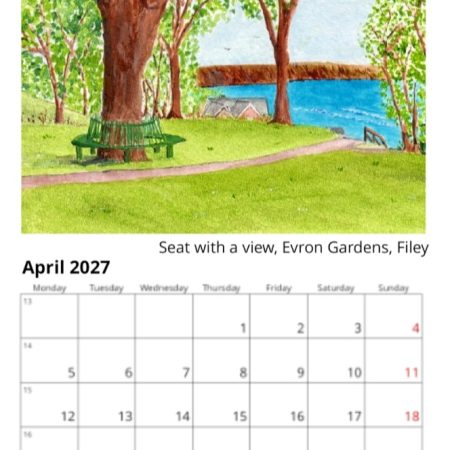 Filey 2027 Calendar, Filey Landscapes, 12 different images, comes with white envelope