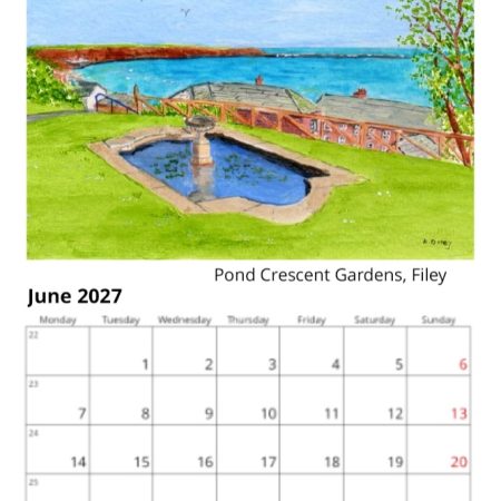 Filey 2027 Calendar, Filey Landscapes, 12 different images, comes with white envelope