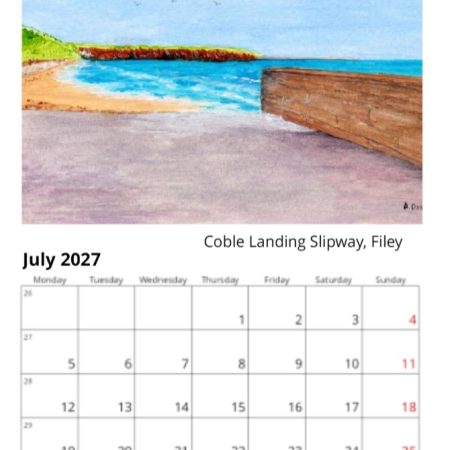 Filey 2027 Calendar, Filey Landscapes, 12 different images, comes with white envelope