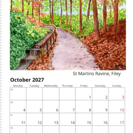 Filey 2027 Calendar, Filey Landscapes, 12 different images, comes with white envelope