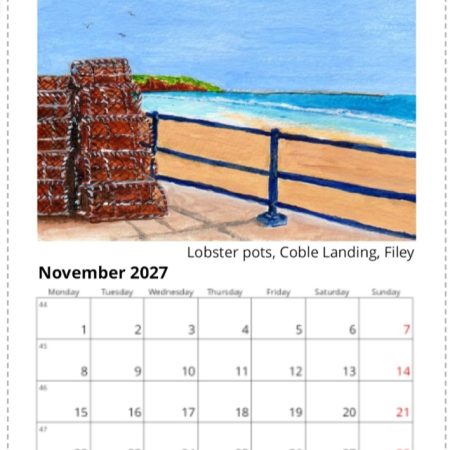 Filey 2027 Calendar, Filey Landscapes, 12 different images, comes with white envelope