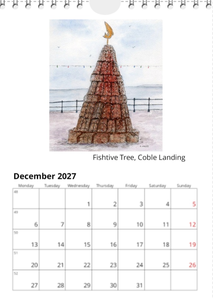 Filey 2027 Calendar, Filey Landscapes, 12 different images, comes with white envelope