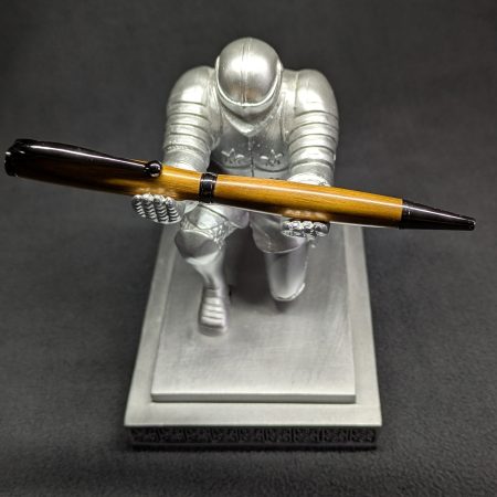 Hand turned wooden slimline ballpoint pen from laburnum