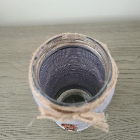 Yarn & jute wrapped vase