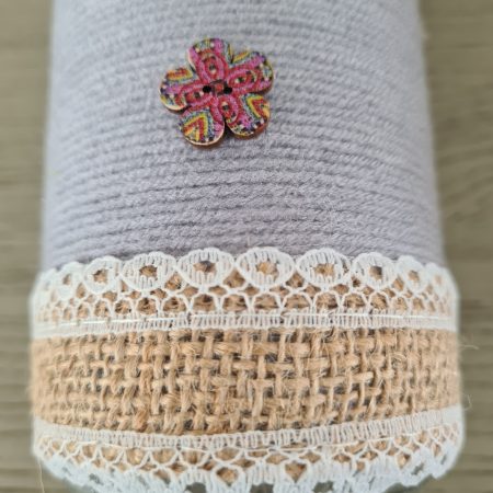 Yarn & jute wrapped vase