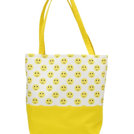 Womens Tote Bag-Yellow Smiley Faces