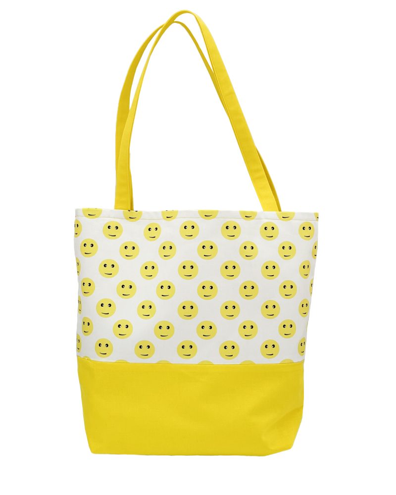 Womens Tote Bag-Yellow Smiley Faces