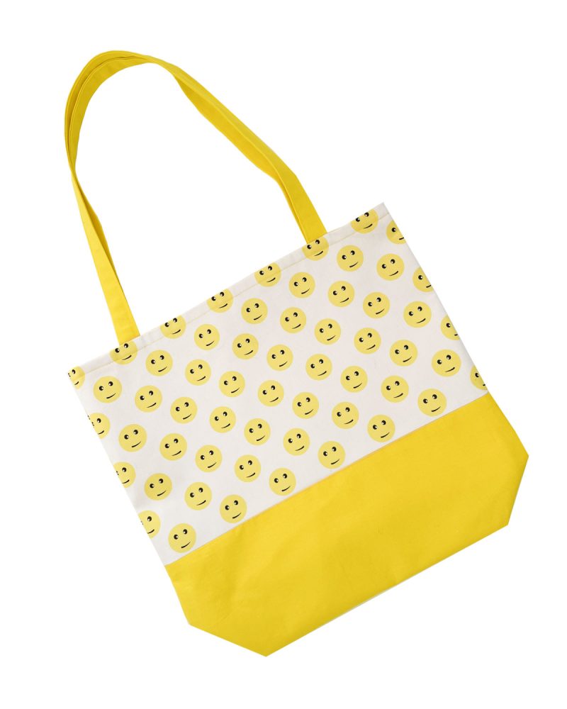 Womens Tote Bag-Yellow Smiley Faces
