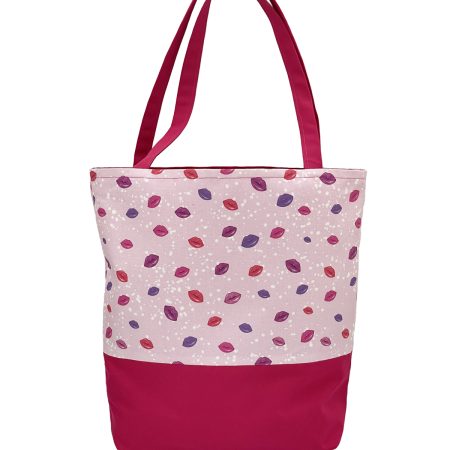 Womens Tote Bag-Pink Lips Design