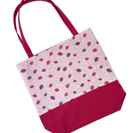Womens Tote Bag-Pink Lips Design