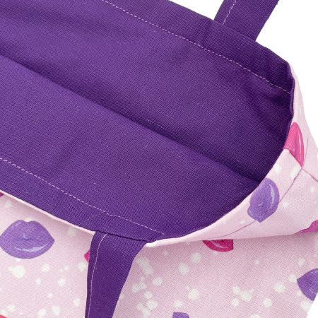 Womens Tote Bag-Purple Lips Design