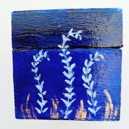 little blue trinket box hand painted