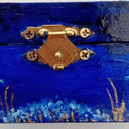 little blue trinket box hand painted