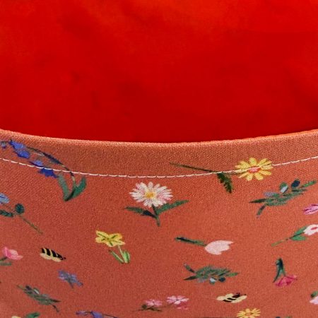 Handmade Orange Floral Design Childrens Tote Bag