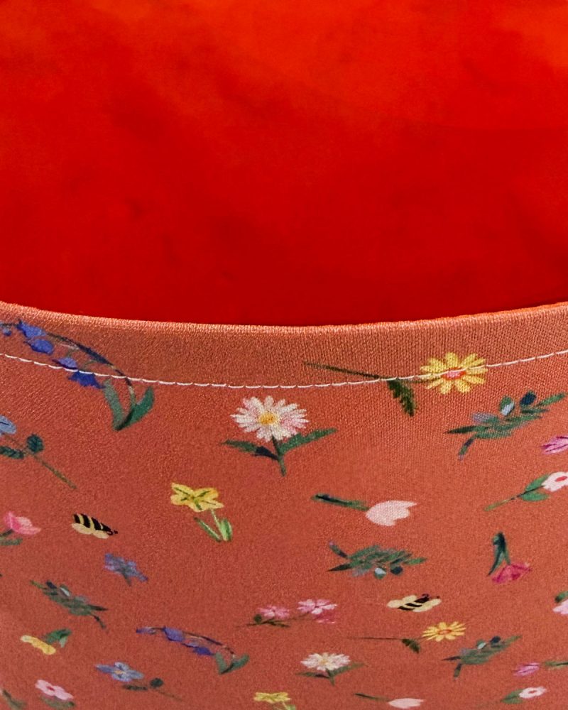 Handmade Orange Floral Design Childrens Tote Bag