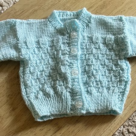 Hand knitted 0-3 months baby cardigan b