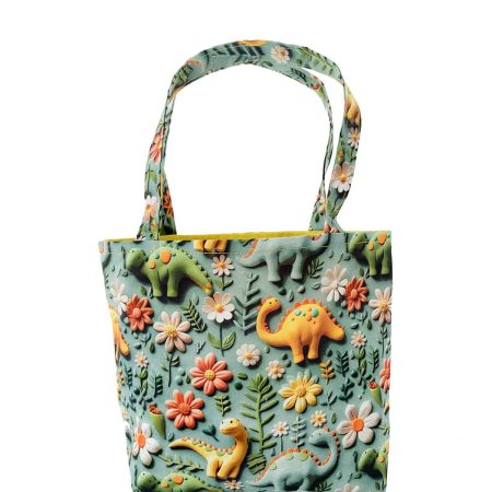 Handmade Dinosaur Design Childrens Tote Bag