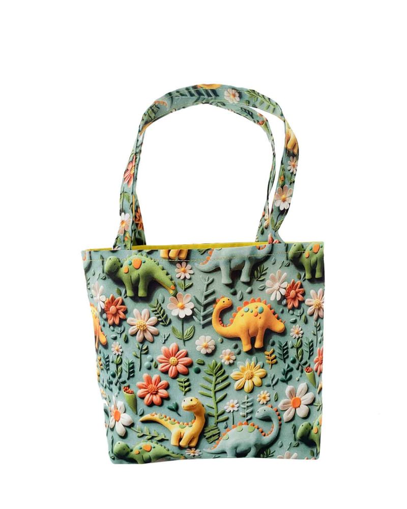 Handmade Dinosaur Design Childrens Tote Bag