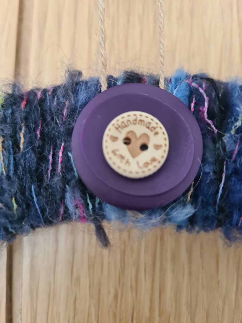 Vintage button yarn wrapped wreath