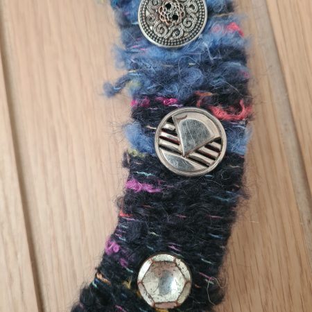 Vintage button yarn wrapped wreath