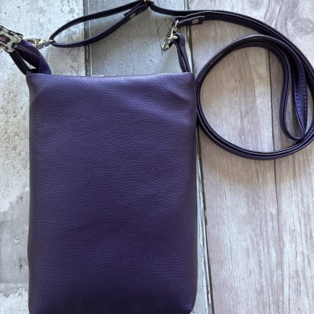 Purple and animal print mini crossbody bag