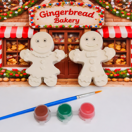 Paint Your Own Plaster Gingerbreadman Choice of 2 shapes, Christmas Party Bag Filler,Kids Christmas Party Activity 🥳 🎨 🖌