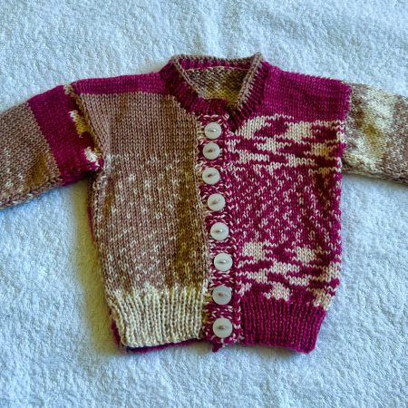 Hand knitted baby cardigan