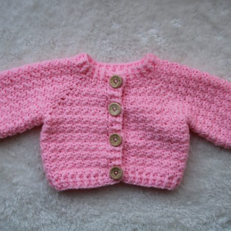 Pink Crochet Cardigan for a Baby Girl