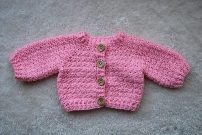 Pink Crochet Cardigan for a Baby Girl