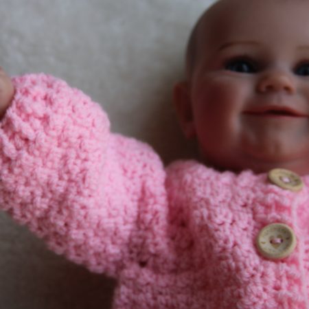 Pink Crochet Cardigan for a Baby Girl