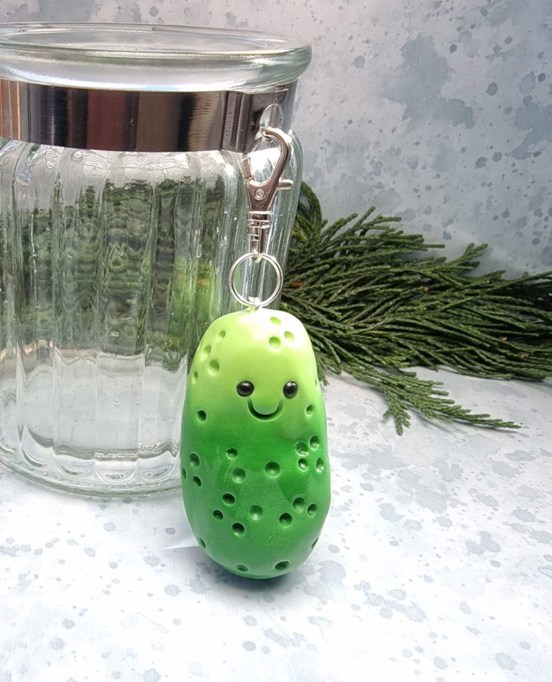 Gherkin pickle keyring cute keychain character