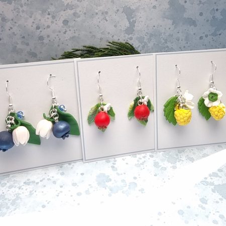 Berry nice earrings handmade polymer clay