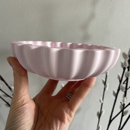 Eco resin fluted ruffle edge bowl handcrafted