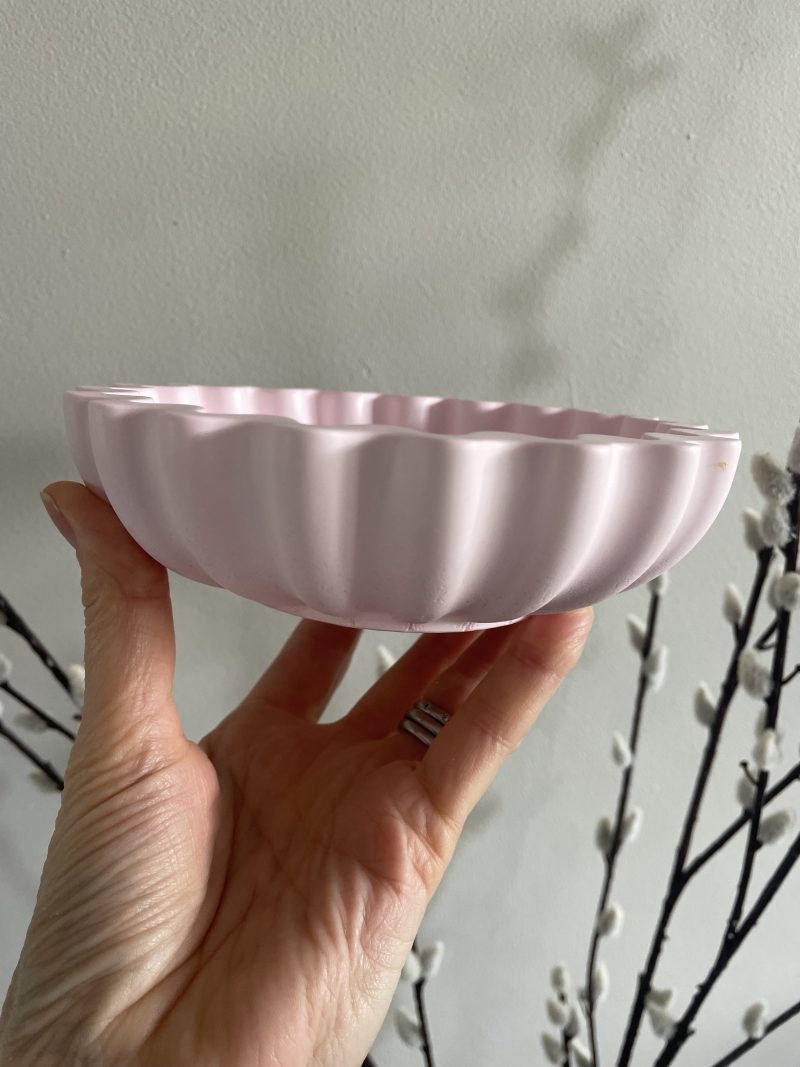 Eco resin fluted ruffle edge bowl handcrafted