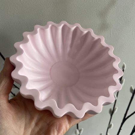 Eco resin fluted ruffle edge bowl handcrafted