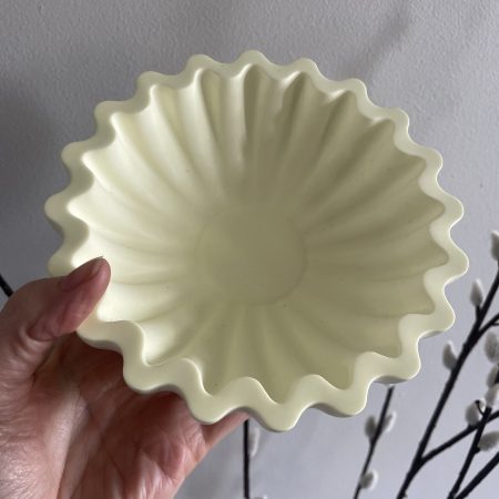 Eco resin fluted ruffle edge bowl handcrafted