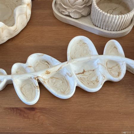 Eco resin abstract leaf shaped trinket jewellery tray