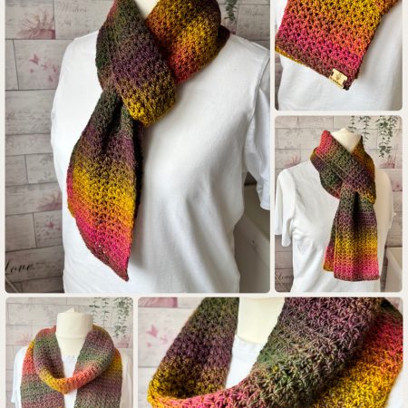 Crocheted Scarf in Autumnal Shades