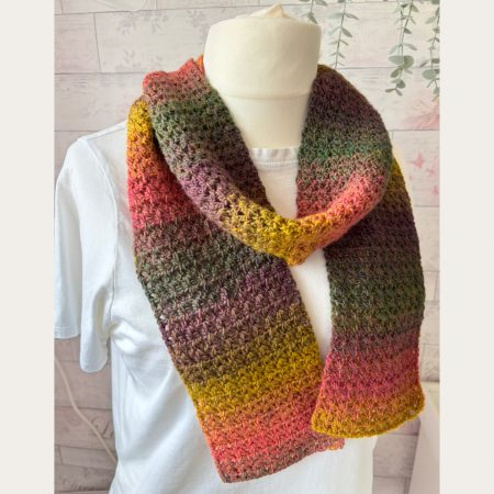 Crocheted Scarf in Autumnal Shades